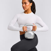 Oner Seamless Fitted Long Sleeve Mid Top | White