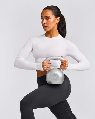 Oner Seamless Fitted Long Sleeve Mid Top | White