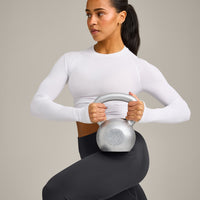 Oner Seamless Fitted Long Sleeve Mid Top | White