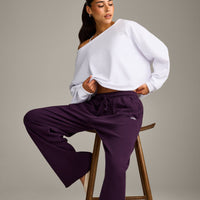 Raw Cut Lounge Off-The-Shoulder Sweatshirt | White