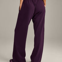 Raw Cut Lounge Wide Leg Joggers | Washed Blackberry Purple