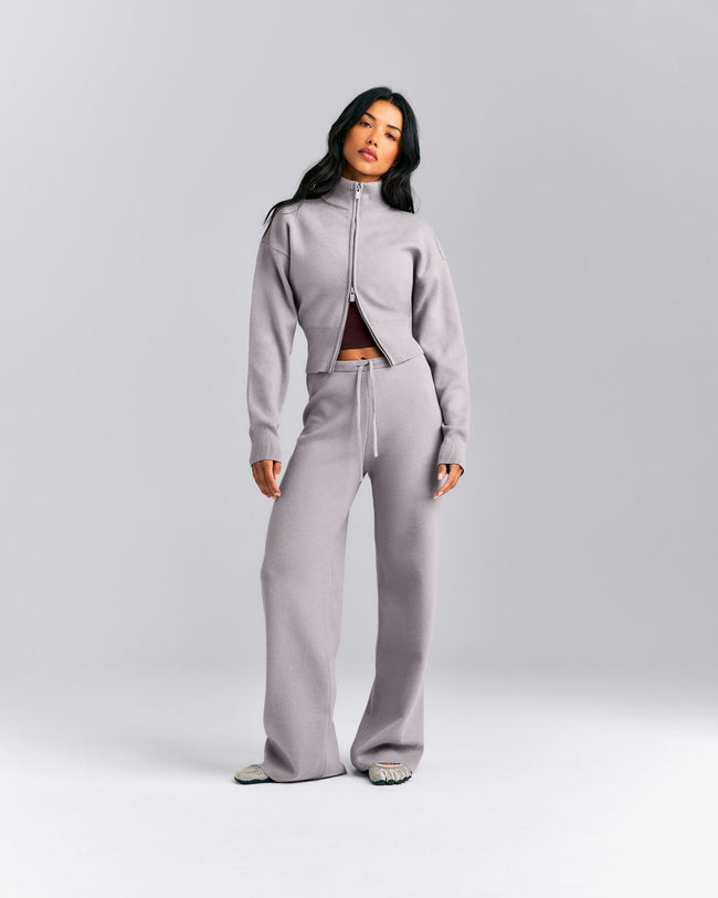 Mid Weight Cotton Knit Trouser | Dark Zinc Grey