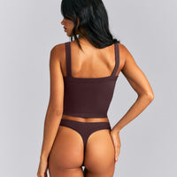 Seamless Scoop Neck Tank Top | Plum Brown