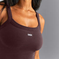 Seamless Scoop Neck Tank Top | Plum Brown