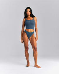 Seamless Scoop Neck Vest | Storm Blue