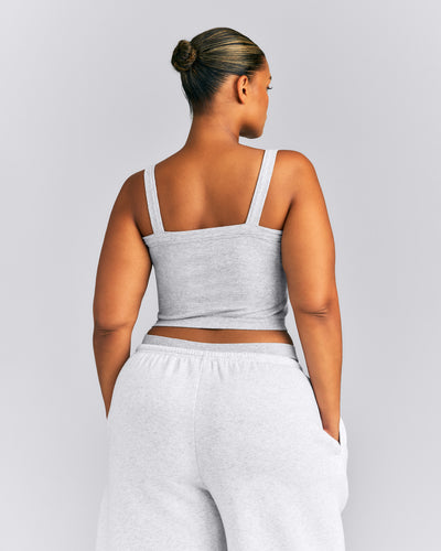 Seamless Scoop Neck Tank Top | Grey Marl
