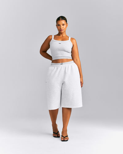Seamless Scoop Neck Tank Top | Grey Marl