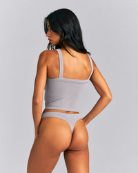Seamless Scoop Neck Tank Top | Warm Zinc Grey