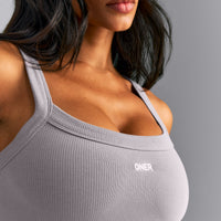 Seamless Scoop Neck Tank Top | Warm Zinc Grey