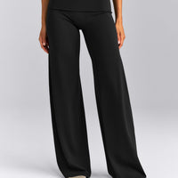 SoftMotion™ Fold Over Mid Rise Straight Leg Pants New Branding | Black