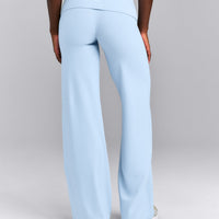 SoftMotion™ Fold Over Mid Rise Straight Leg Pants | Mist Blue
