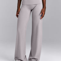 SoftMotion™ Fold Over Mid Rise Straight Leg Pants New Branding | Zinc Grey