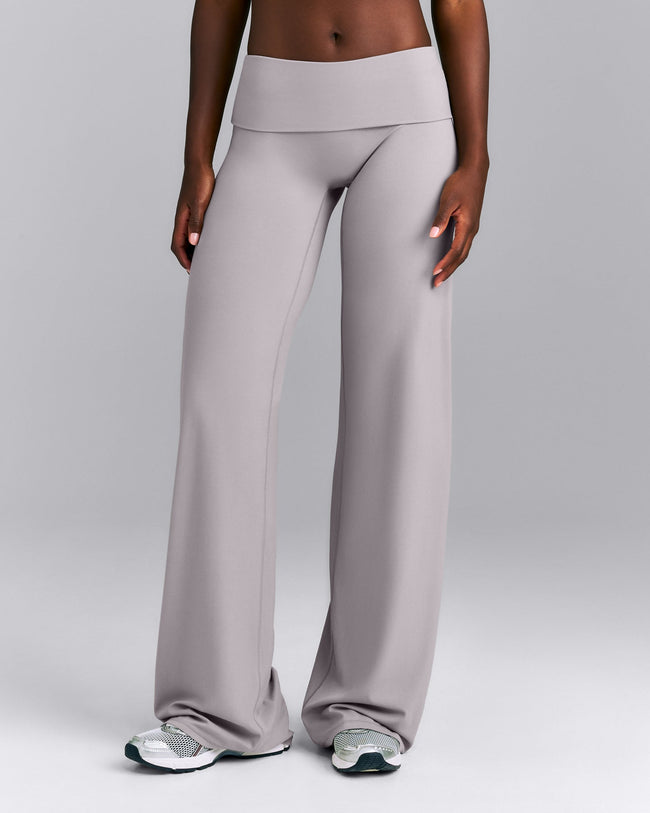 SoftMotion™ Fold Over Mid Rise Straight Leg Pants New Branding | Zinc Grey