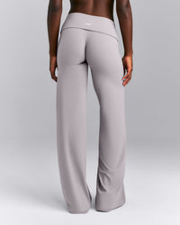SoftMotion™ Fold Over Mid Rise Straight Leg Pants New Branding | Zinc Grey