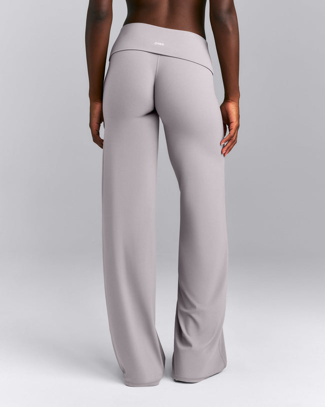 SoftMotion™ Fold Over Mid Rise Straight Leg Pants New Branding | Zinc Grey