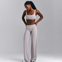 SoftMotion™ Fold Over Mid Rise Straight Leg Pants New Branding | Zinc Grey