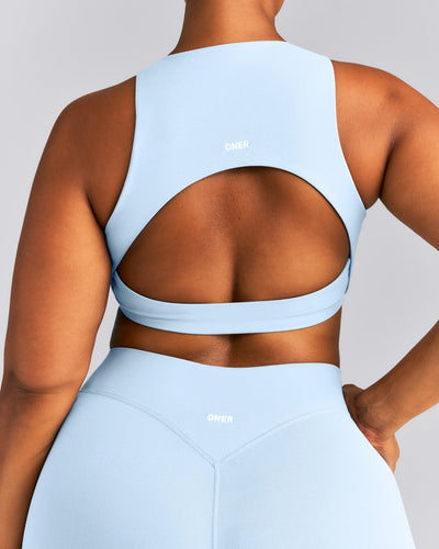 SoftMotion™ High Neck Sports Bra | Mist Blue
