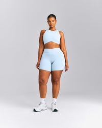 SoftMotion™ High Neck Sports Bra | Mist Blue