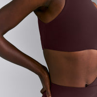 SoftMotion™ High Neck Sports Bra New Branding | Plum Brown