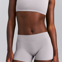 SoftMotion™ Mid Rise Micro Shorts 4" New Branding | Zinc Grey