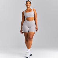 SoftMotion™ Soft Square Neck Sports Bra New Branding | Zinc Grey