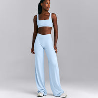 SoftMotion™ Wrap Straight Leg Pants New Branding | Mist Blue