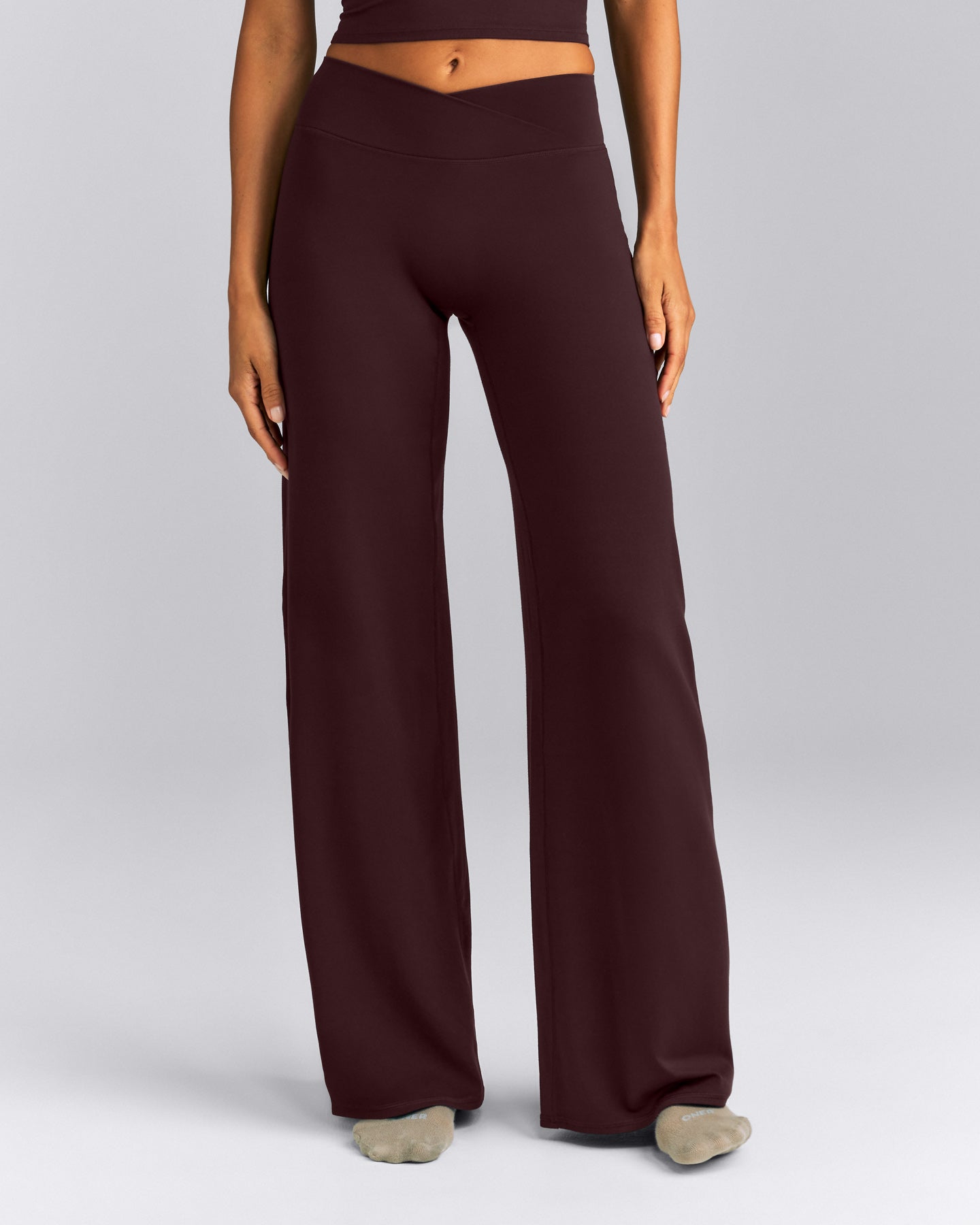 SoftMotion™ Wrap Straight Leg Pants New Branding | Plum Brown