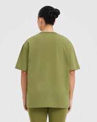 Classic Oner Graphic Oversized Lightweight T-Shirt | Olive Green