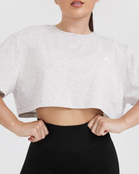 Classic Crop Lightweight T-Shirt | Grey Marl