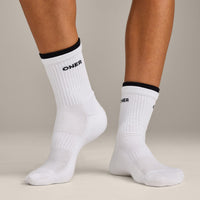 Double Layer Crew Socks 2 Pack | White