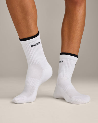 Double Layer Crew Socks 2 Pack | White