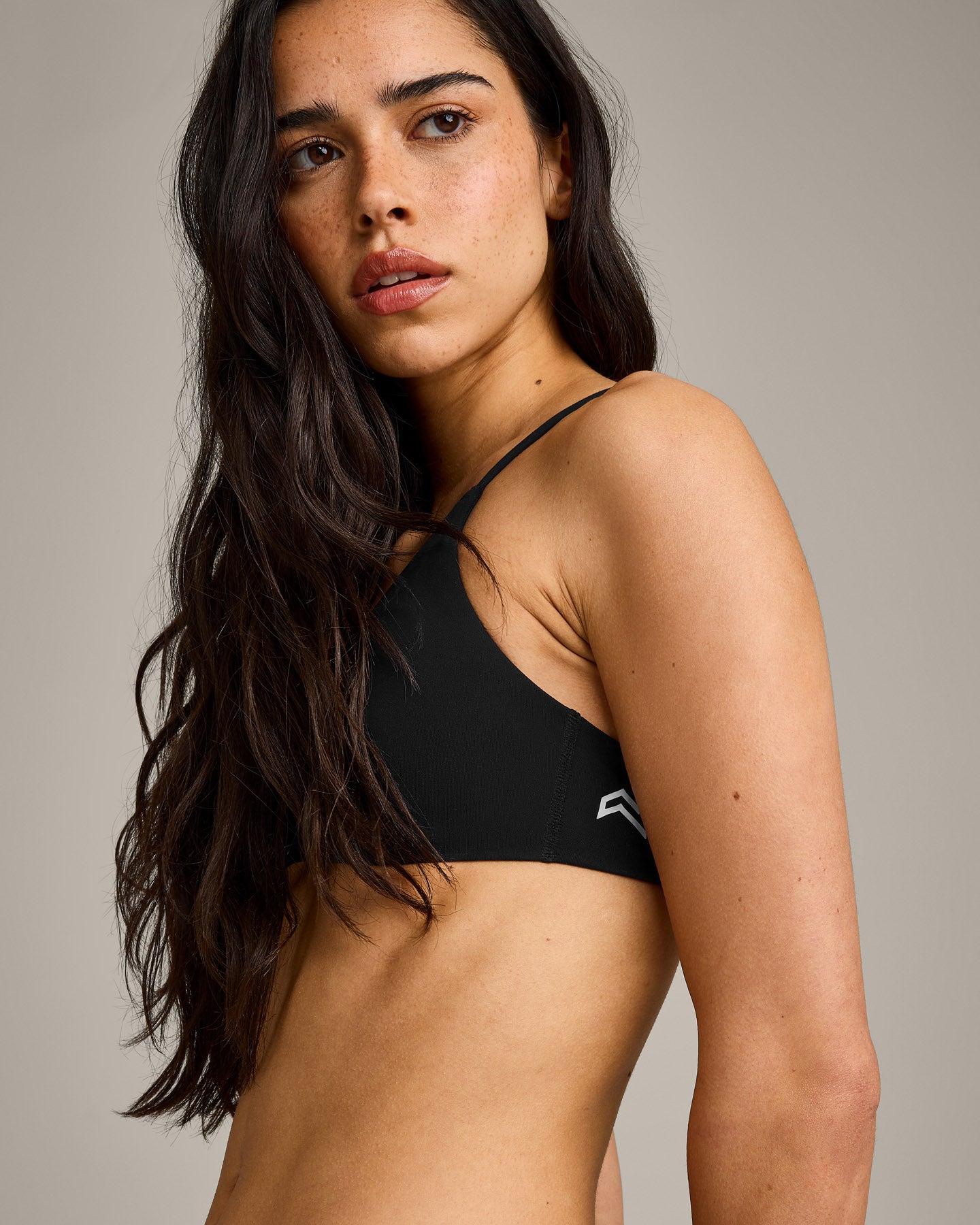EasyLift™ Ultra Minimal Bralette with Grey Logo | Black
