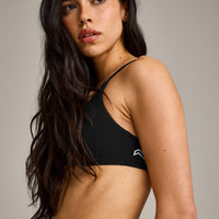 EasyLift™ Ultra Minimal Bralette with Grey Logo | Black
