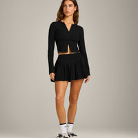 Mellow™ Rib Mid Long Sleeve Cardigan | Black