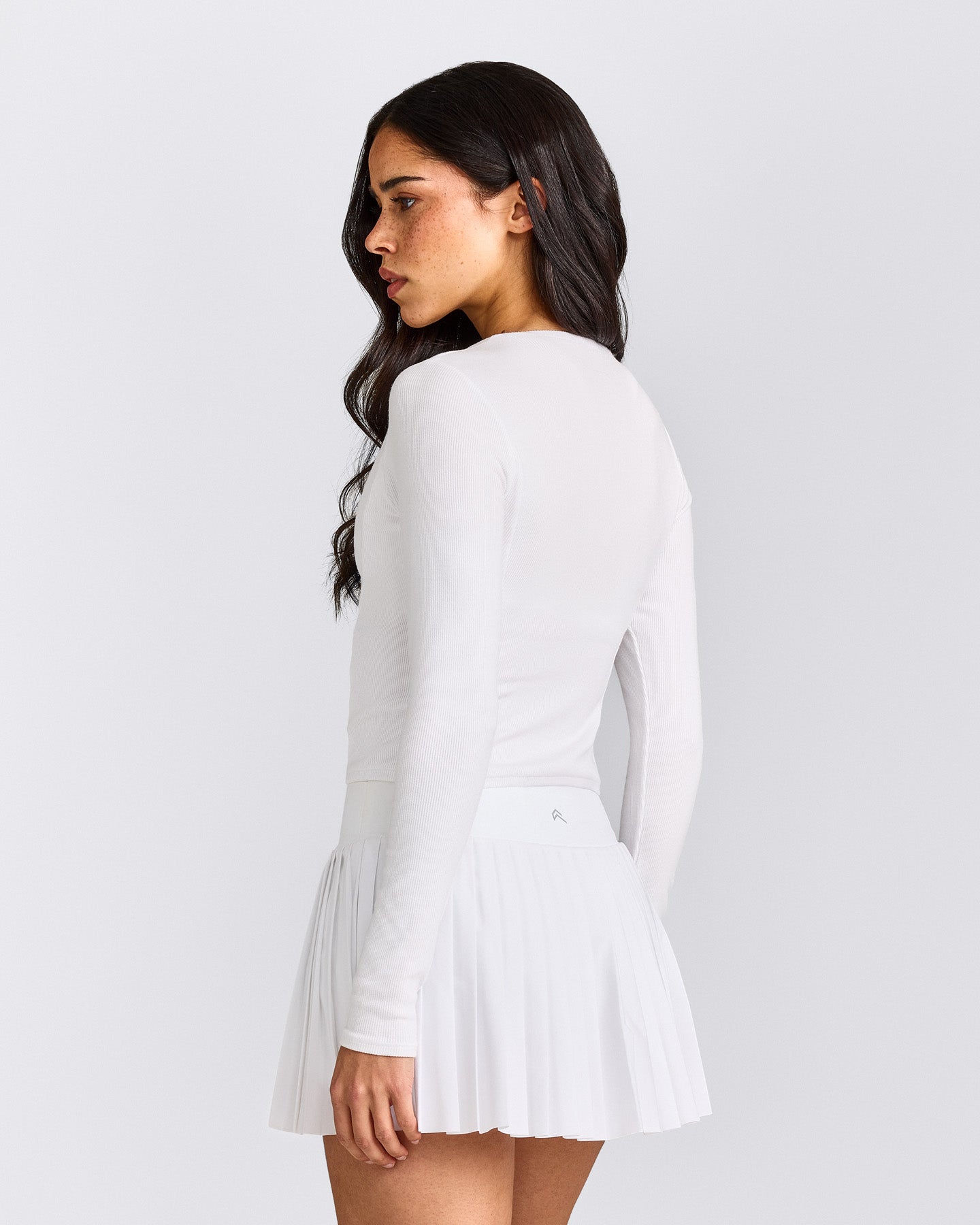Mellow™ Rib Mid Long Sleeve Cardigan | White