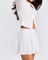 Mellow™ Rib Mid Long Sleeve Cardigan | White