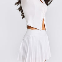 Mellow™ Rib Mid Long Sleeve Cardigan | White