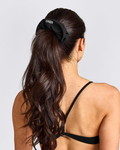 SoftMotion™ Scrunchie with Grey Logo | Black