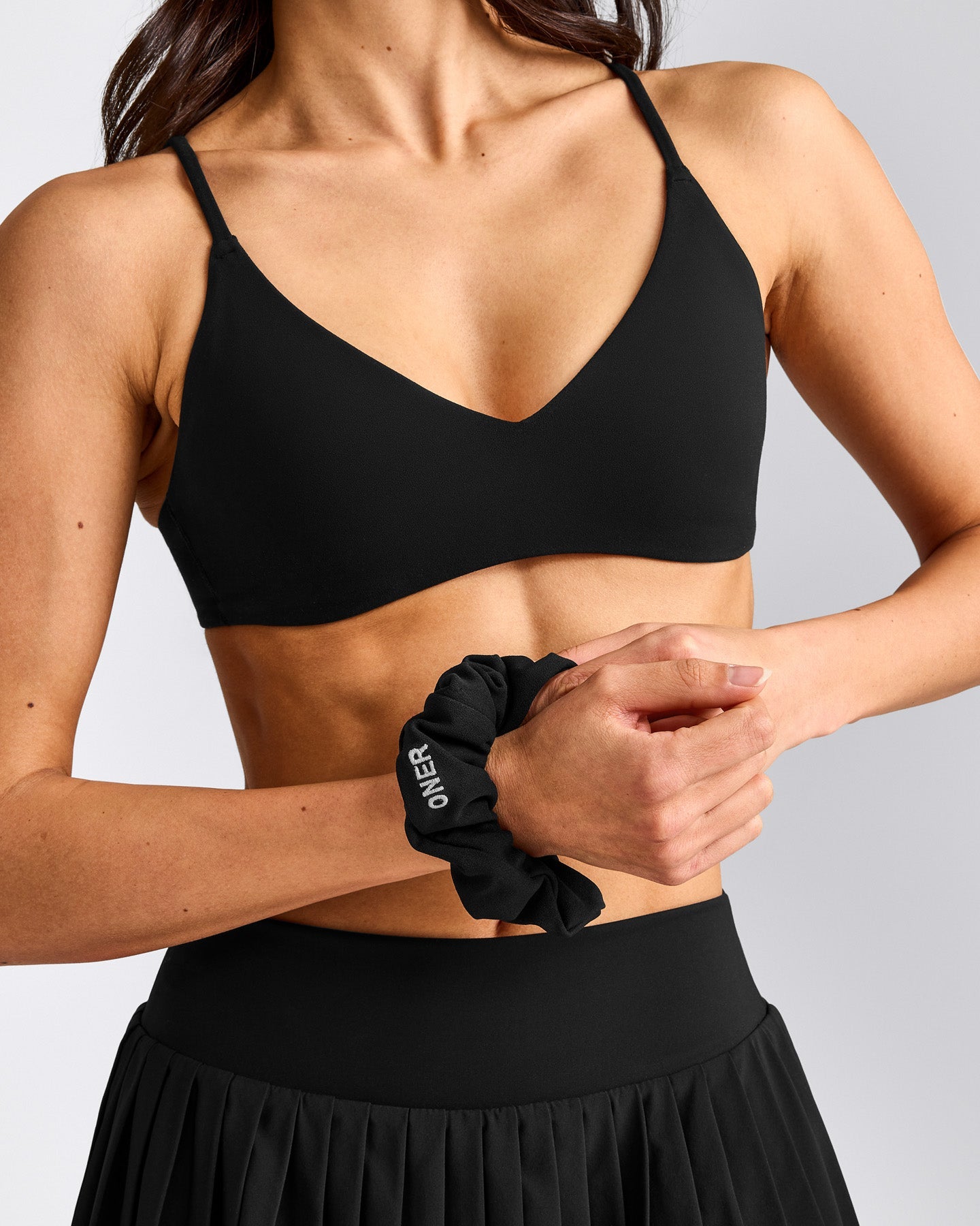 SoftMotion™ Scrunchie with Grey Logo | Black
