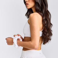SoftMotion™ Scrunchie with Grey Logo | White
