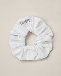 SoftMotion™ Scrunchie with Grey Logo | White