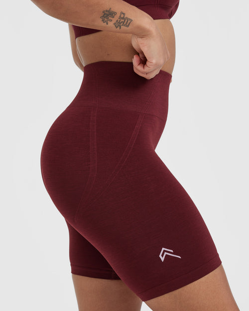 Effortless Seamless Cycling Shorts with White Logo | Rosewood