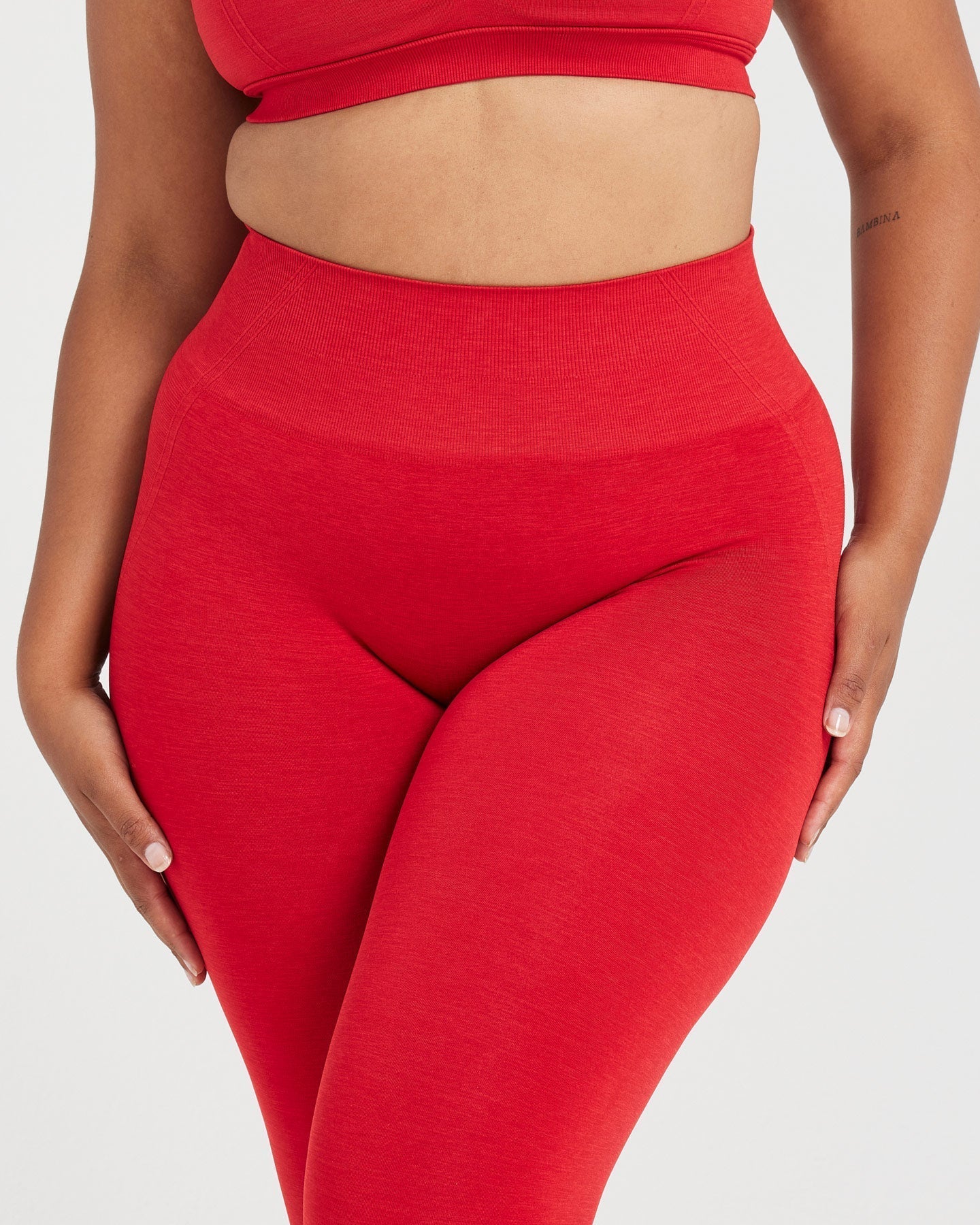 EffortlessLift™ Seamless Leggings with White Logo | Spicy Red