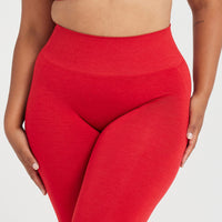 EffortlessLift™ Seamless Leggings with White Logo | Spicy Red