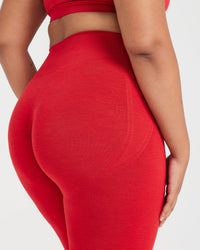 EffortlessLift™ Seamless Leggings with White Logo | Spicy Red