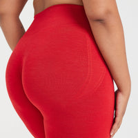 EffortlessLift™ Seamless Leggings with White Logo | Spicy Red