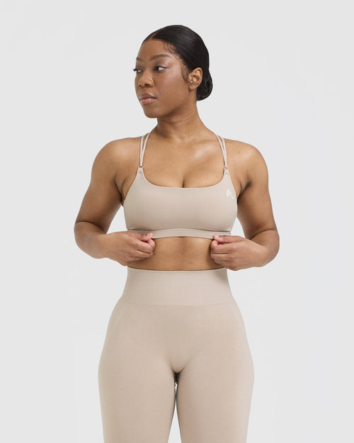 Oner Modal Everyday Cross Over Bralette | Mushroom Brown