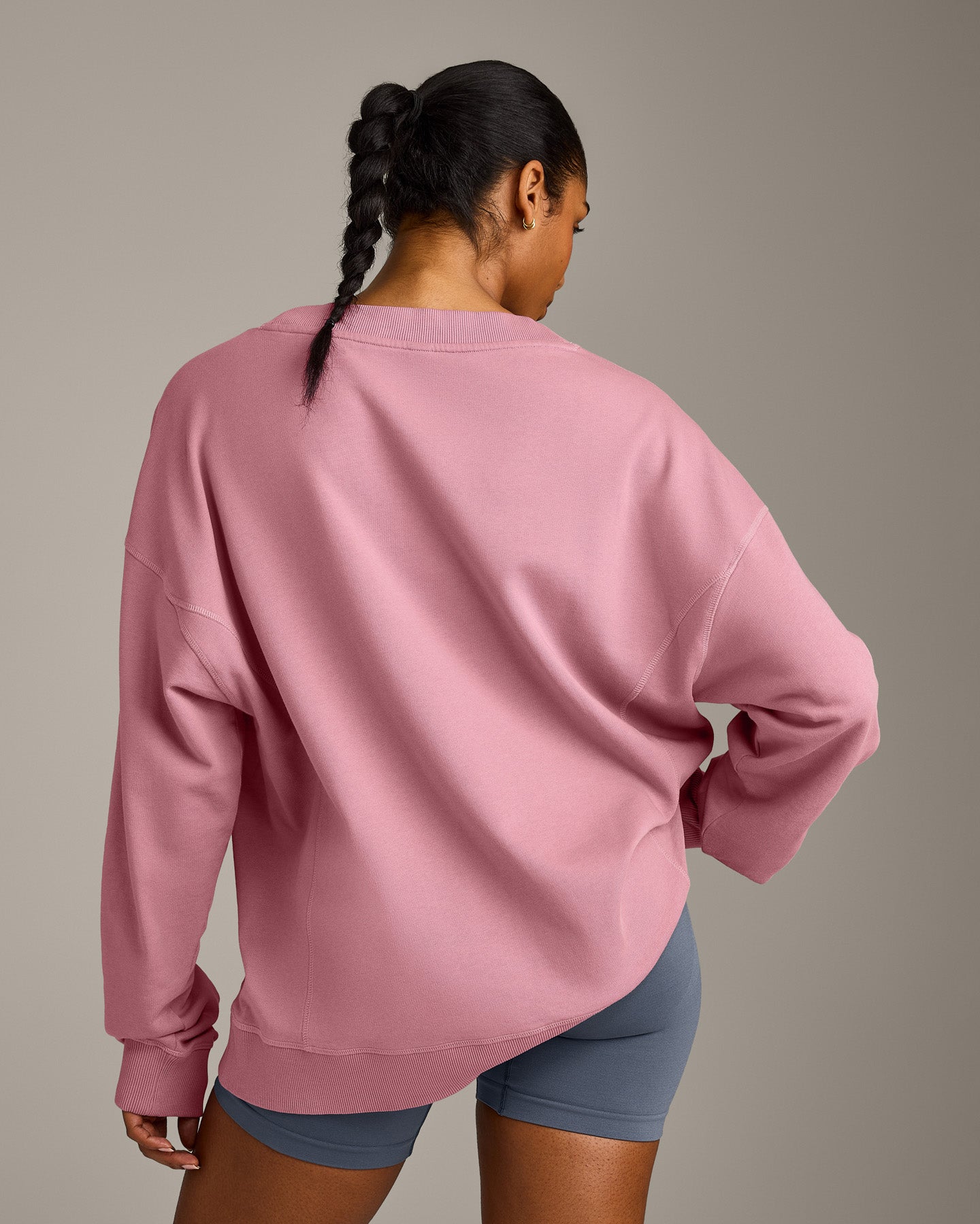 Cotton Vintage Lounge V Neck Sweatshirt | Orchid Haze