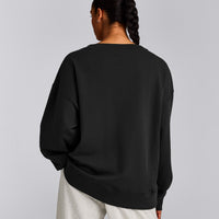 Cotton Vintage Lounge V Neck Sweatshirt | Washed Black