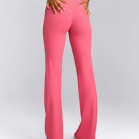 UnifiedMove™ Wrap Flared Bottoms with Reflective Logo | Hot Girl Pink
